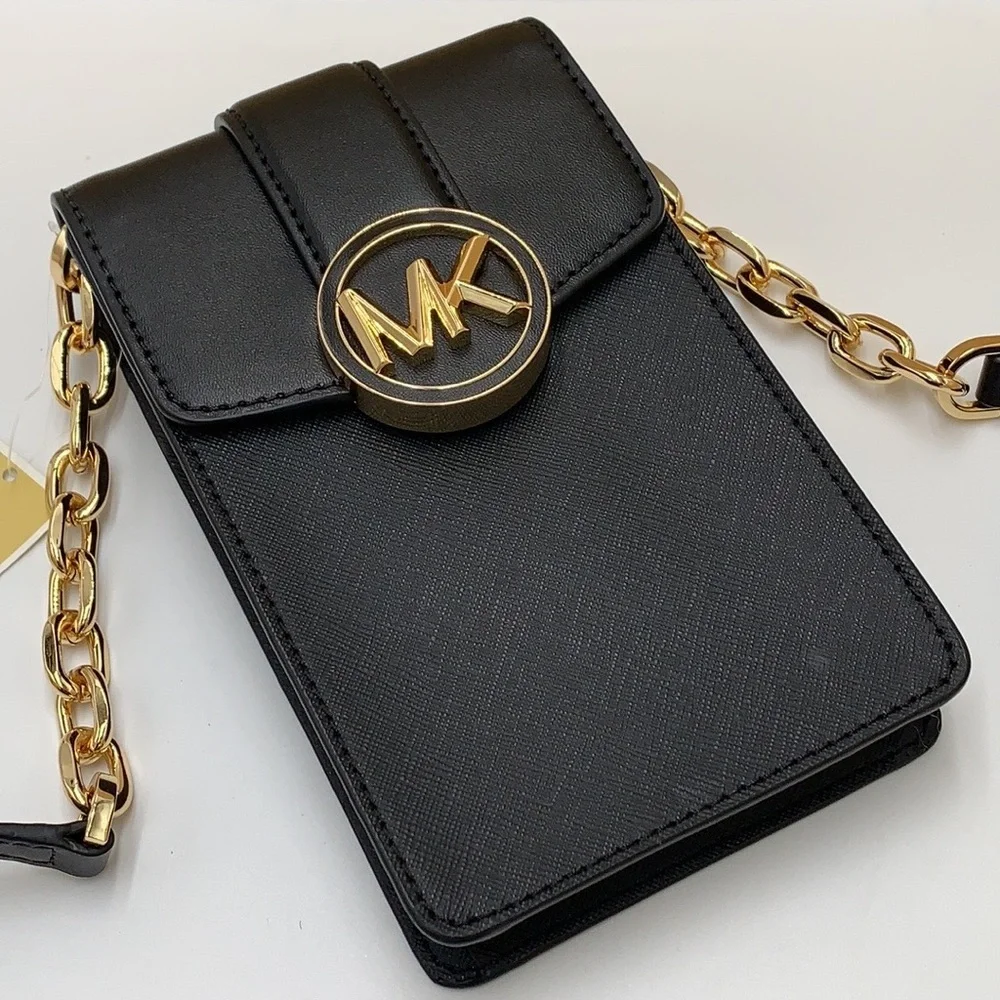 MICHAEL KORS Carmen NS Small Phone Crossbody Bag Black color - Picture 9 of 16